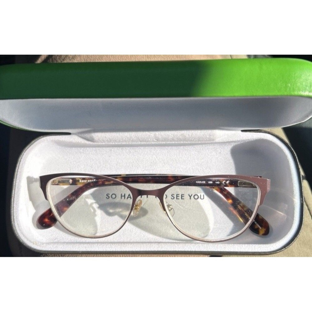 Kate Spade Women's Eyeglasses Havana Plum Metal Cat Eye Frame HADLEE 086 140
